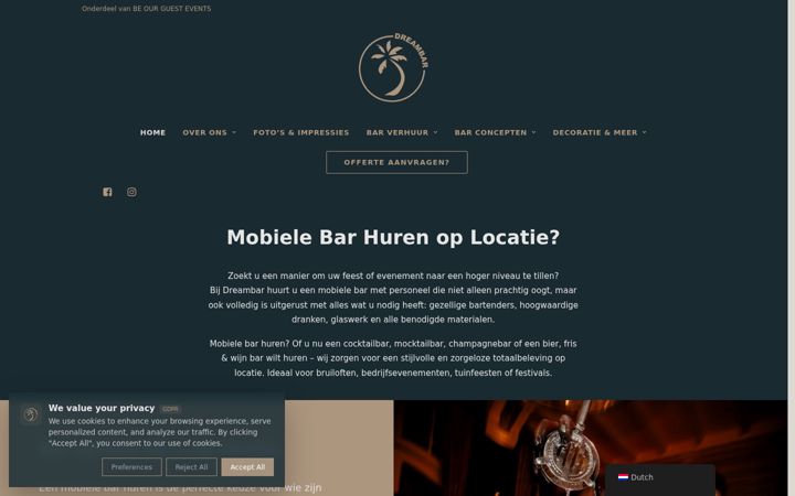 Captura de pantalla de dreambar.nl