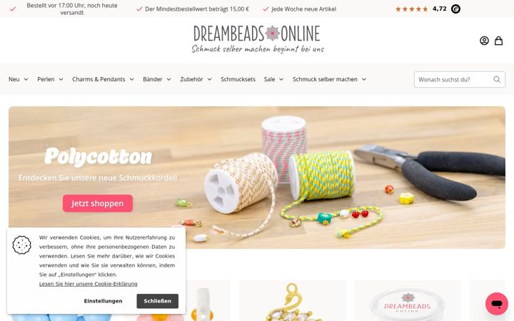 Screenshot of dreambeads-online.de