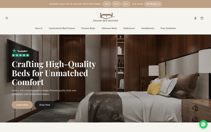 Skærmbillede af dreambedmakers.co.uk