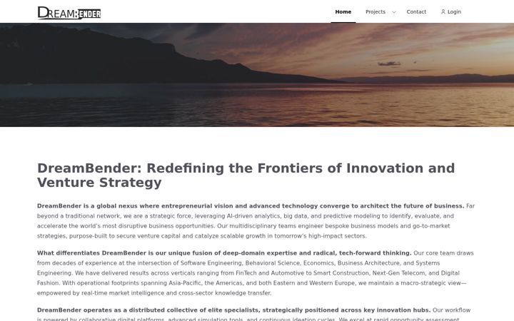 Screenshot of dreambender.com