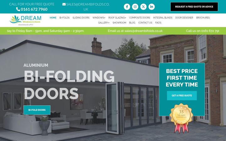 Skærmbillede af dreambifolds.co.uk