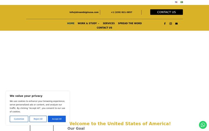 Screenshot of dreambiginusa.com
