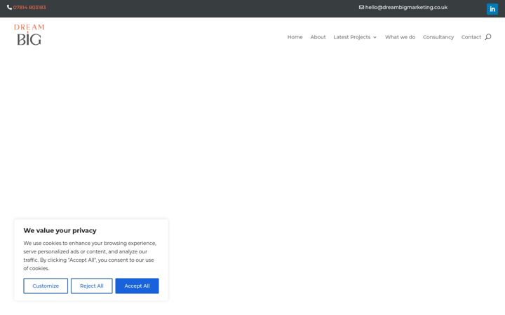 Screenshot von dreambigmarketing.co.uk