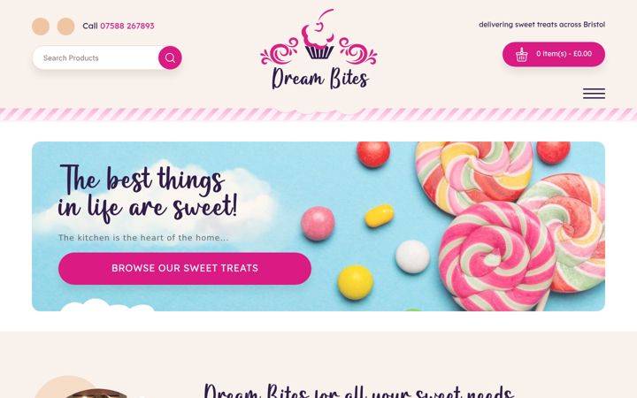 Screenshot von dreambites.co.uk