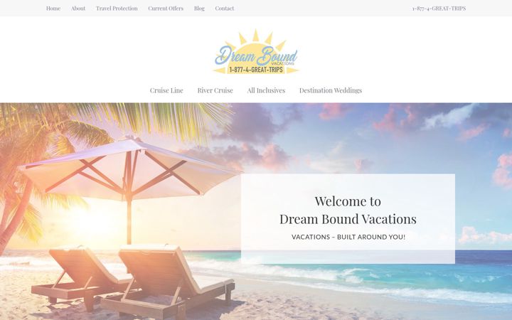 Screenshot of dreamboundvacations.com