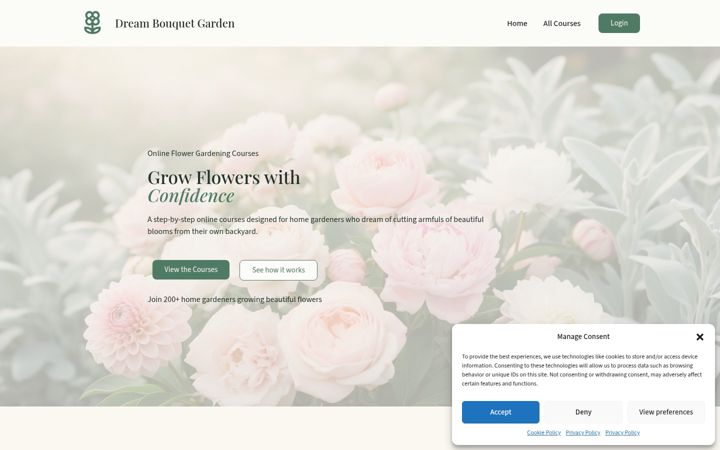 Screenshot of dreambouquetgarden.com
