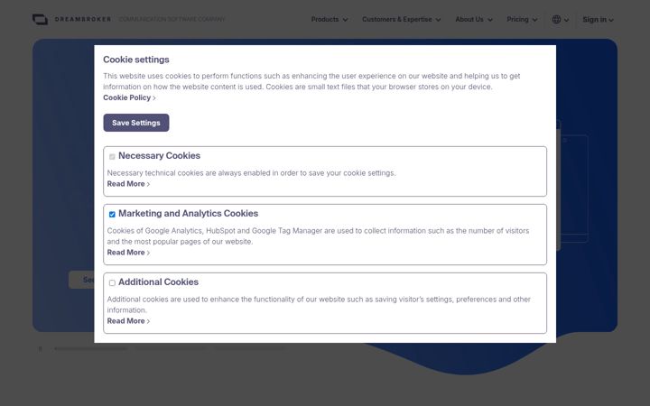 Screenshot of dreambroker.com