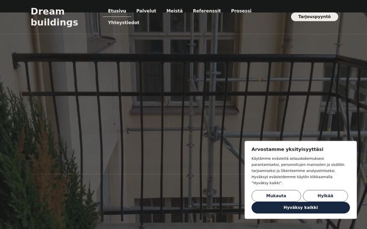 Snímek obrazovky dreambuildings.fi