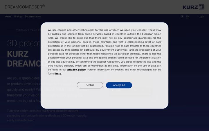 Screenshot of dreamcomposer.de