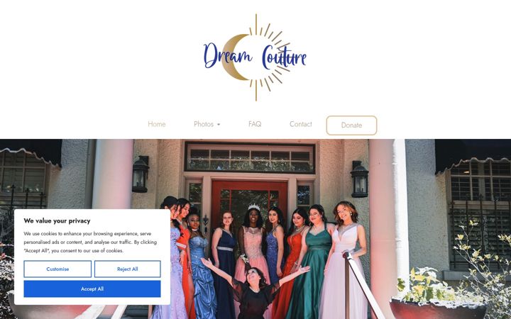 Captură de ecran a dreamcouture.org