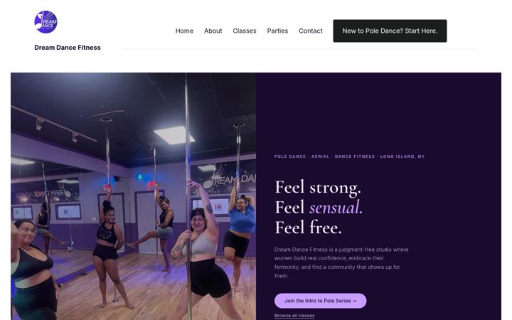 Screenshot of dreamdancefitness.com