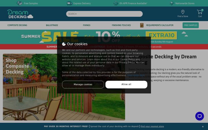 Screenshot von dreamdecking.co.uk