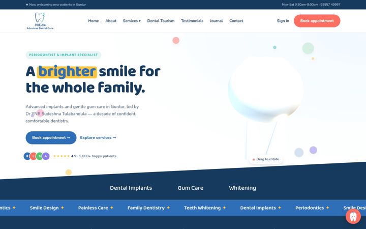 Screenshot of dreamdental.co.in