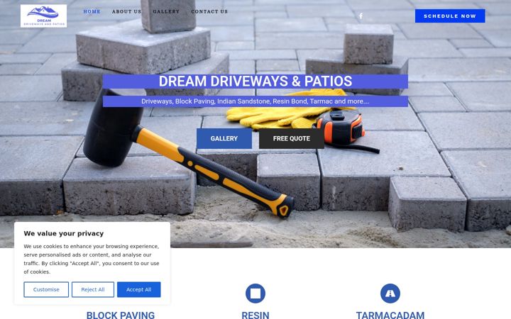 Screenshot von dreamdrivewaysandpatios.co.uk