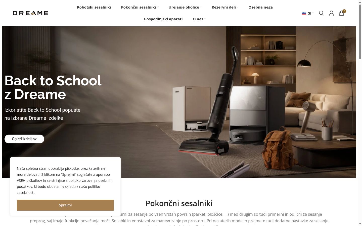 Screenshot del banner di consenso mostrato prima di qualsiasi interazione