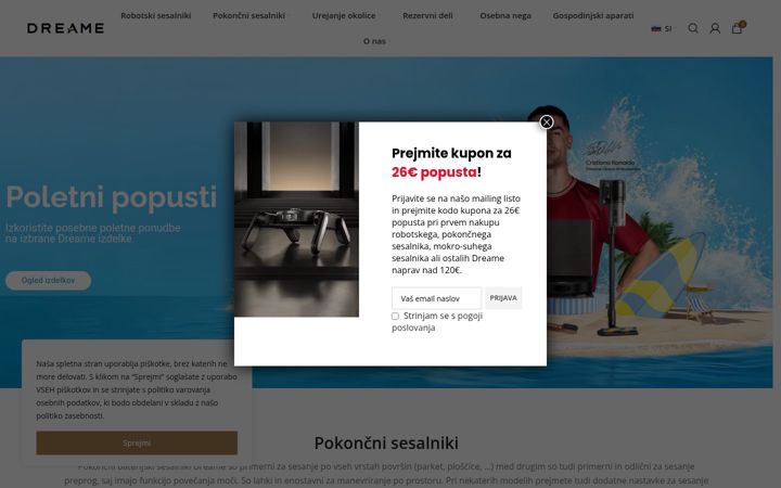 Snimka zaslona za dreame.si