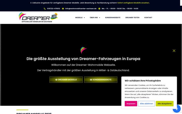 Screenshot of dreamer-wohnmobile.de