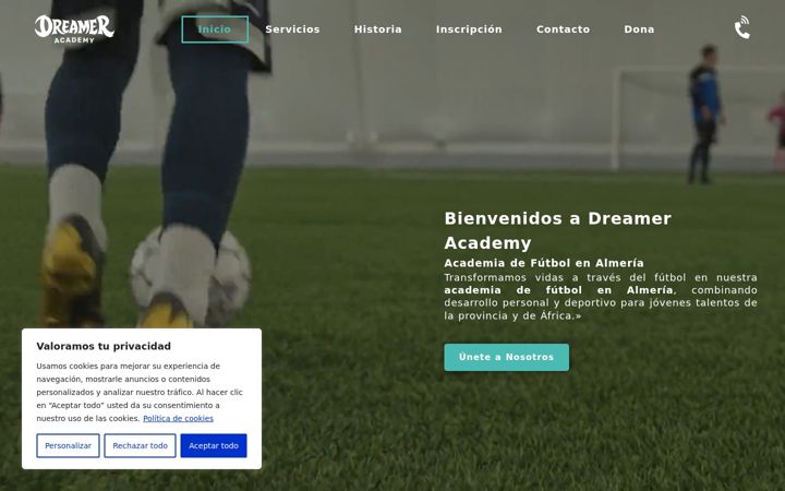 Ekrano kopija dreameracademy.org