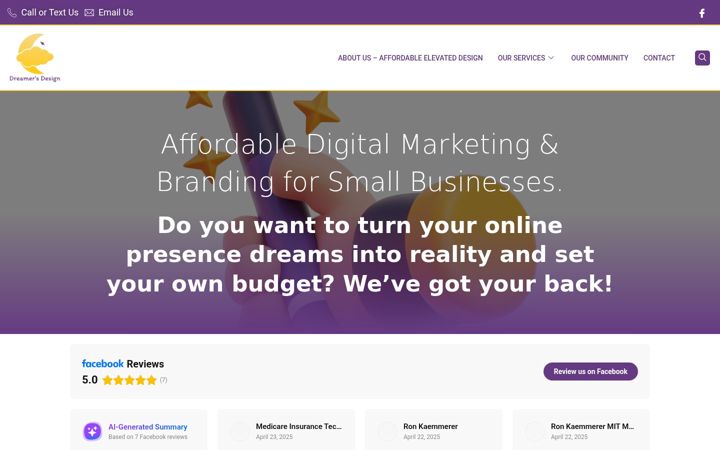 Screenshot of dreamersdesignllc.com