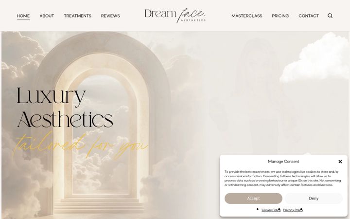 Screenshot of dreamfaceaesthetics.com