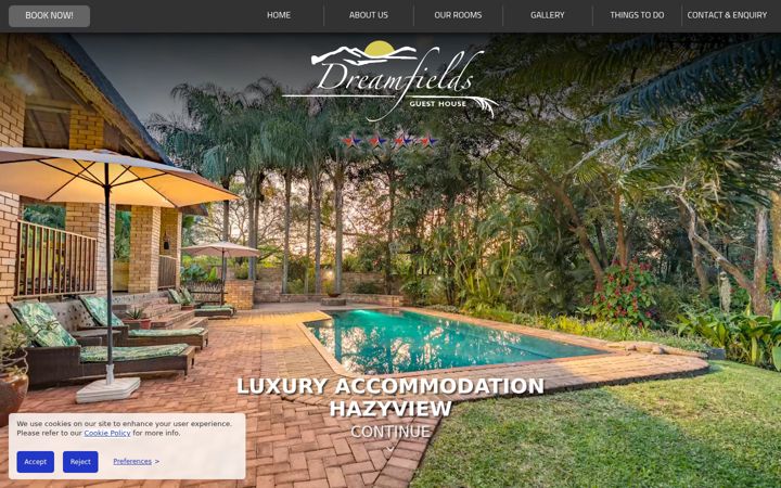 Skärmbild av dreamfieldsguesthouse.co.za