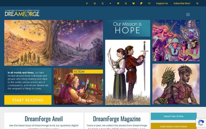 Screenshot of dreamforgemagazine.com