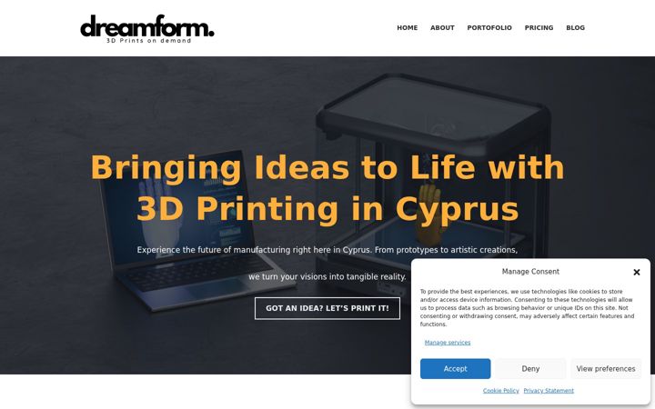 Ekrānuzņēmums no dreamform.eu