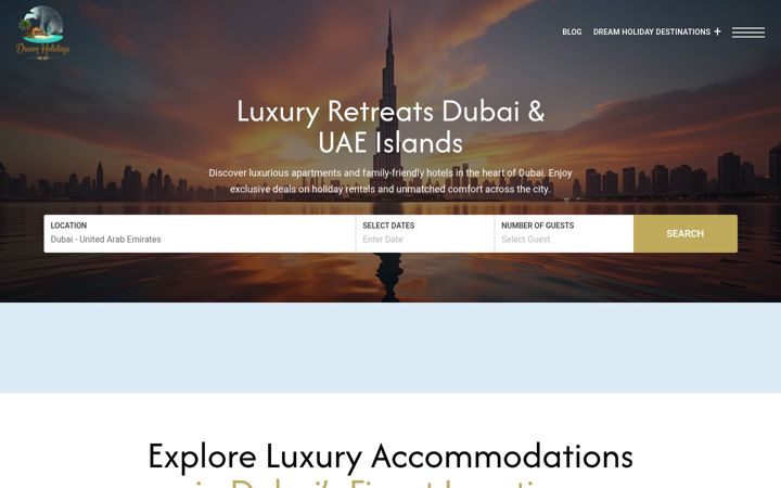 Capture d'écran de dreamholidaysuae.com