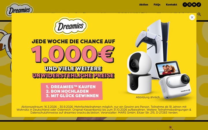 Ekrano kopija dreamies-snacks.de