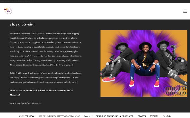 Screenshot of dreaminfinityphotography.net