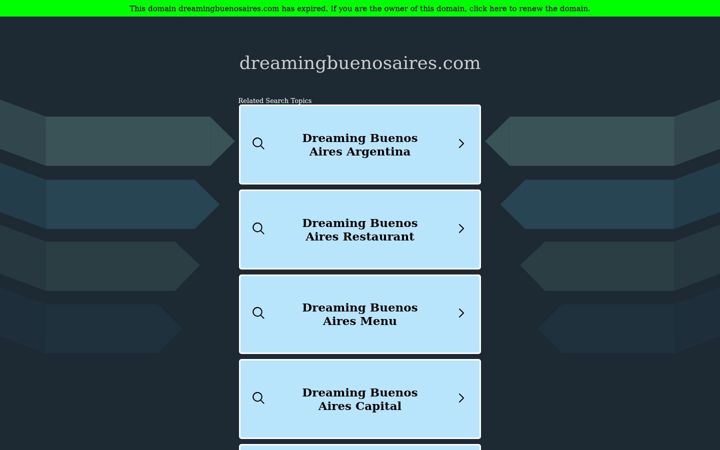 Screenshot of dreamingbuenosaires.com