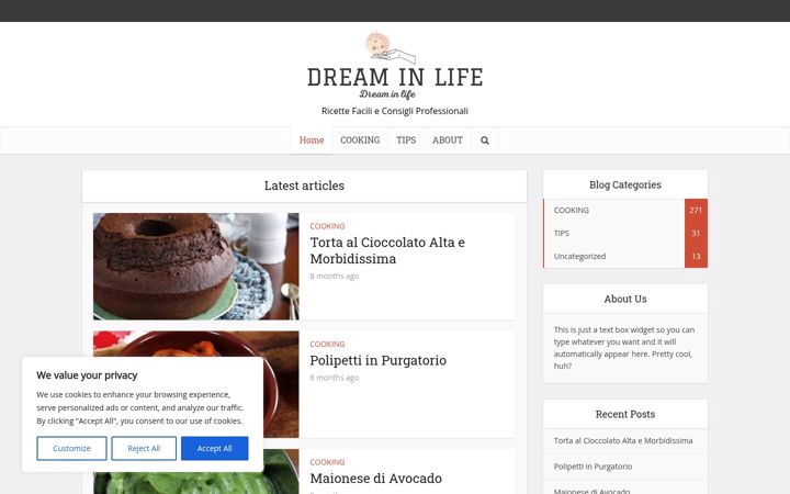 Screenshot of dreaminlife.com