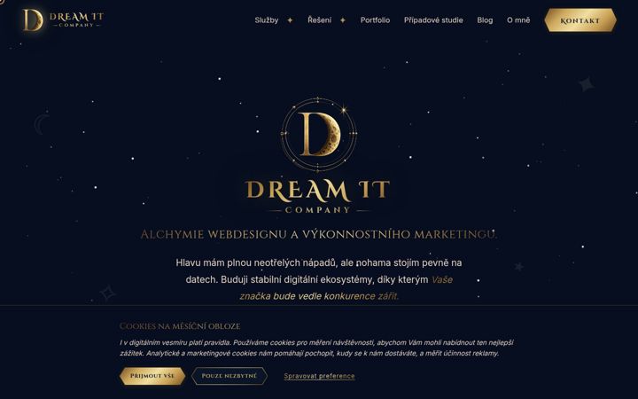 Snímek obrazovky dreamitcompany.cz