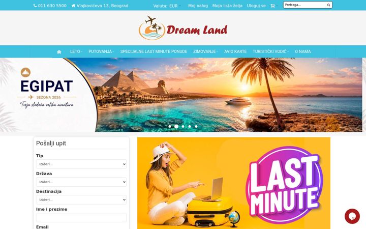 Screenshot of dreamland.travel