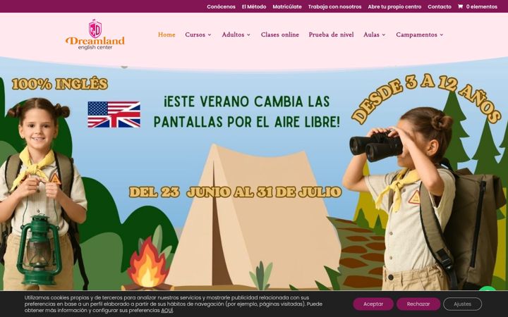 Screenshot van dreamlandenglishcenter.com