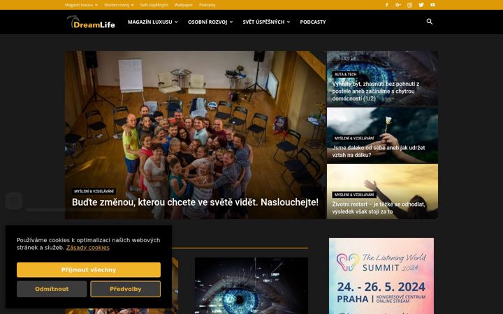 Snímek obrazovky dreamlife.cz