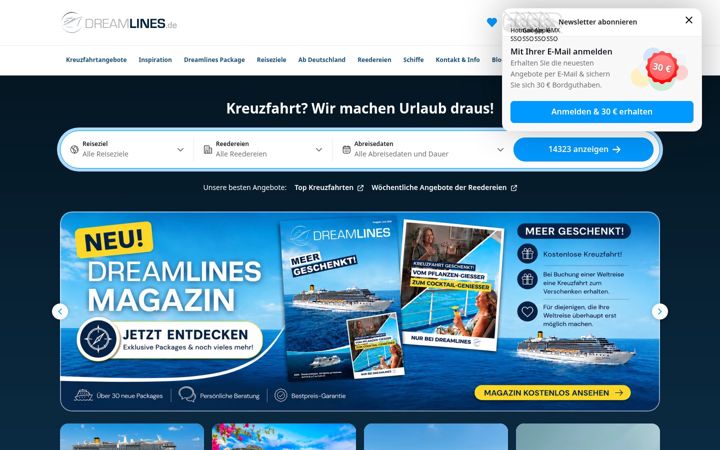 Screenshot of dreamlines.de