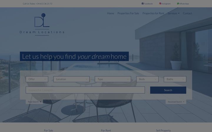 Zrzut ekranu dreamlocations.es