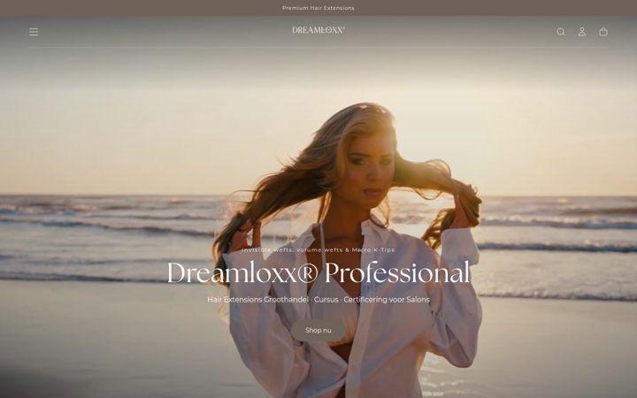 Skärmbild av dreamloxxprofessional.nl