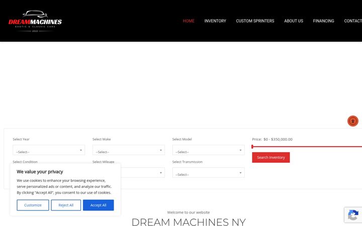 Screenshot of dreammachinesny.com
