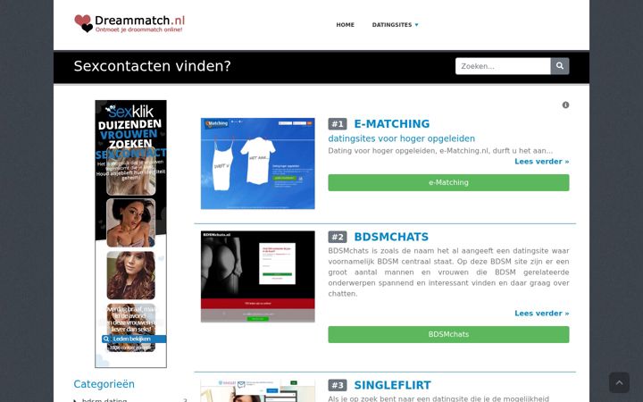 Skärmbild av dreammatch.nl
