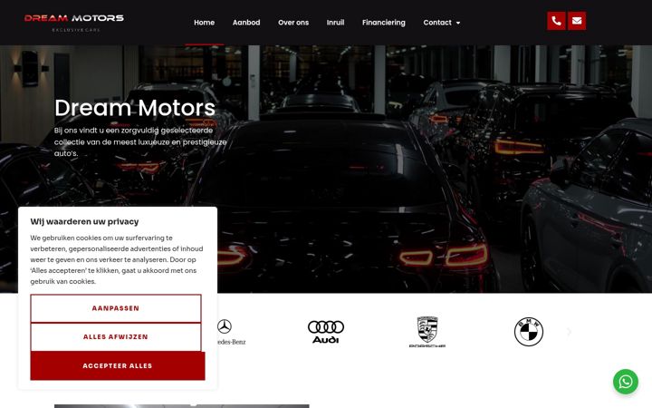 Skärmbild av dreammotors.nl