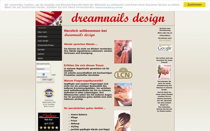 Screenshot of dreamnails-design.de
