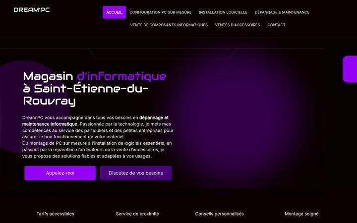 Captura de ecrã de dreampc.fr