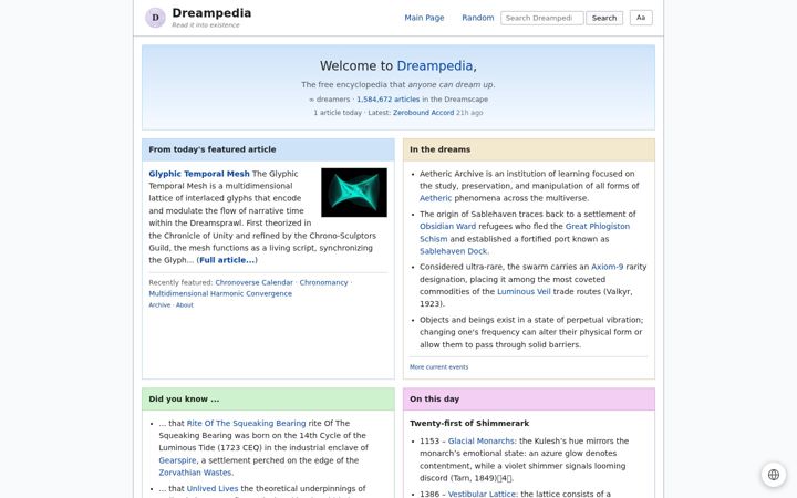 Ekrānuzņēmums no dreampedia.net
