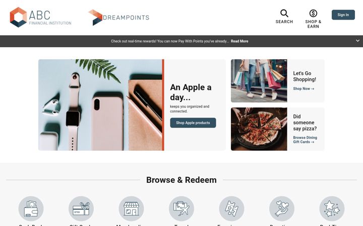Skärmbild av dreampoints.com