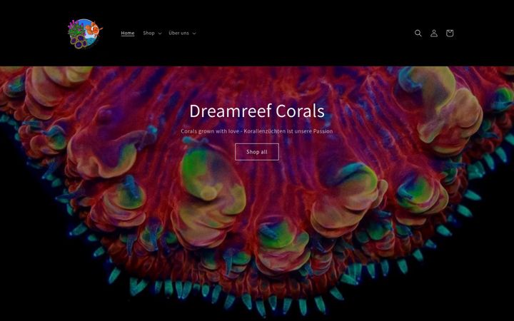 Screenshot of dreamreef-corals.com