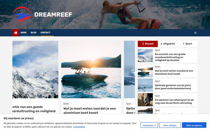 Skärmbild av dreamreef.nl