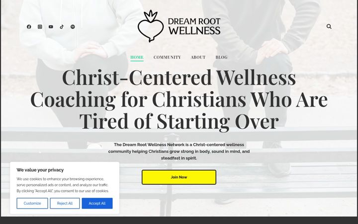 Screenshot of dreamrootwellness.com