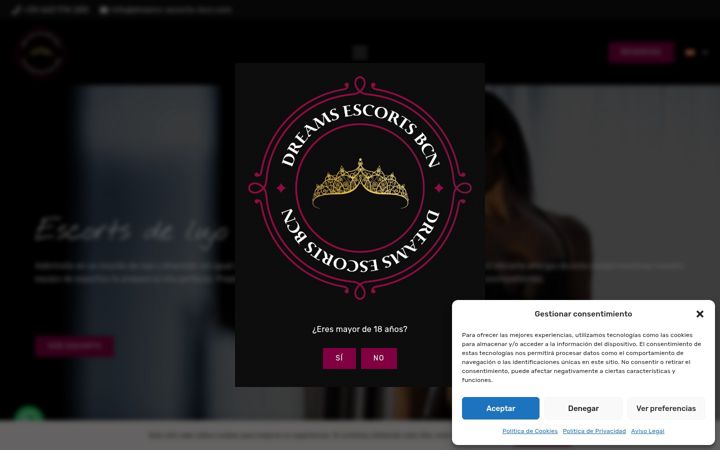 Screenshot of dreams-escorts-bcn.com